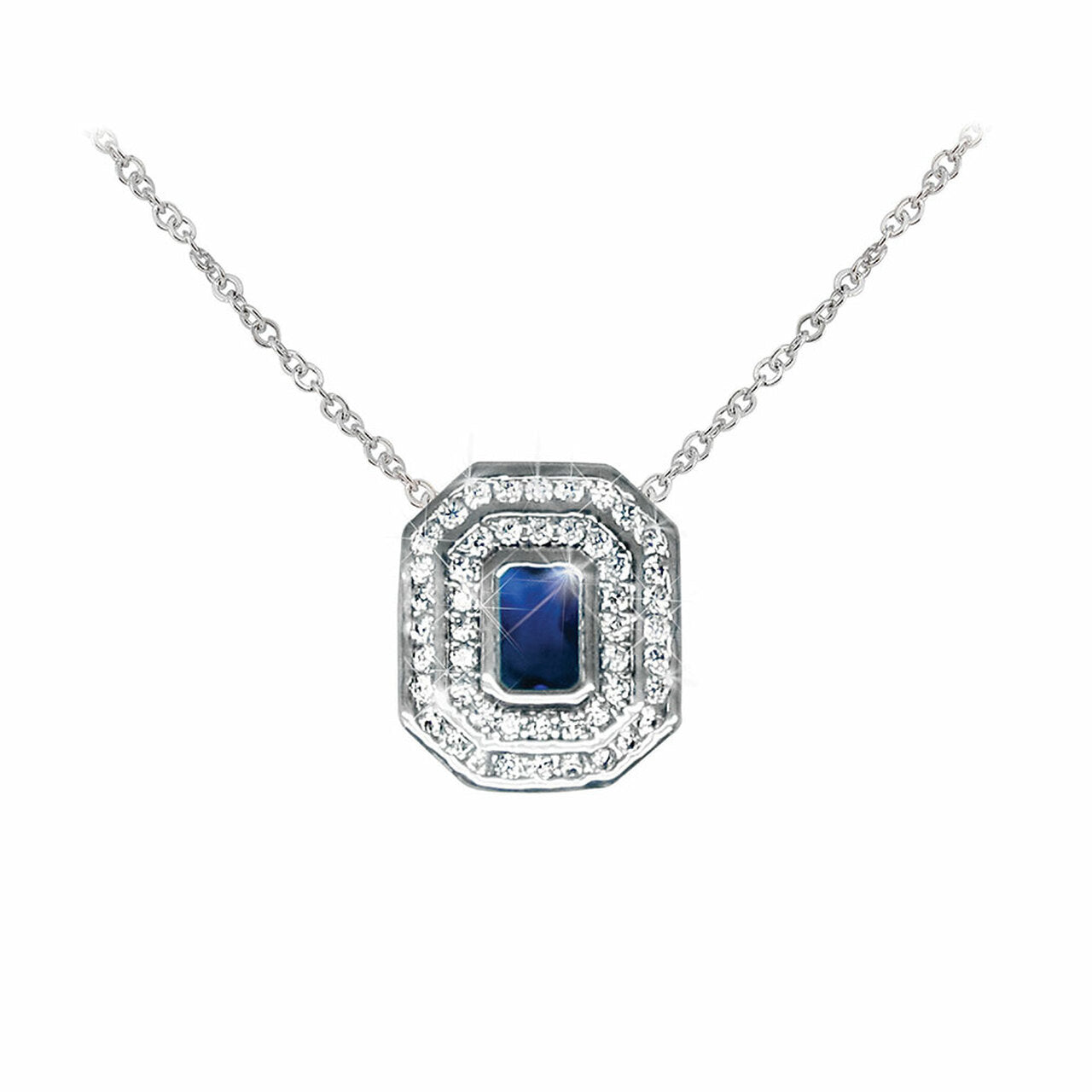 Tipperary Crystal Sapphire and White Stone Pendant