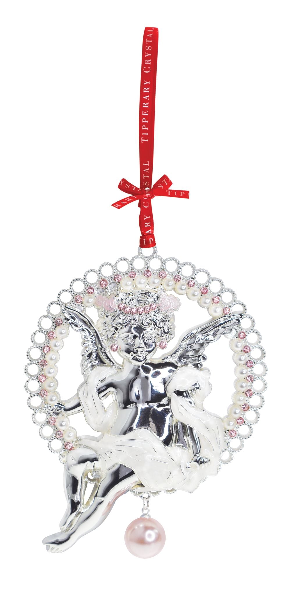 Tipperary Crystal Pearl Cherub Decoration