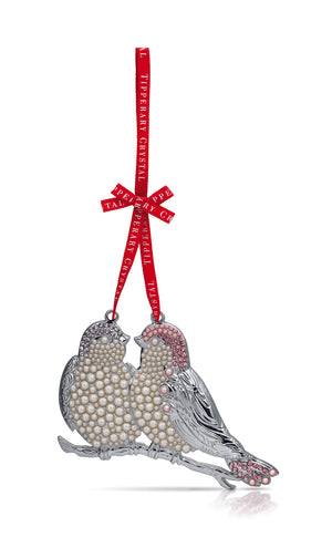 Tipperary Crystal Pearl Turtle Doves First Christmas Decoration