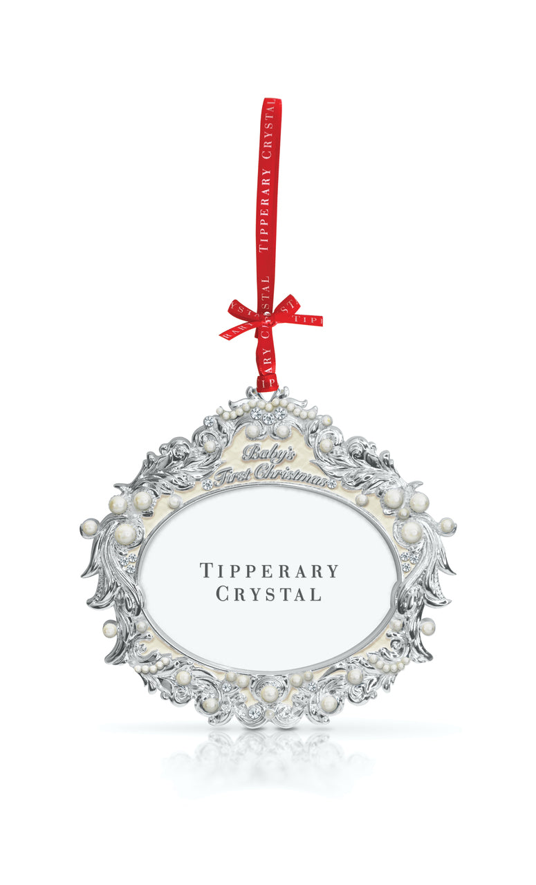 Tipperary Crystal Pearl Babys First Christmas Decoration