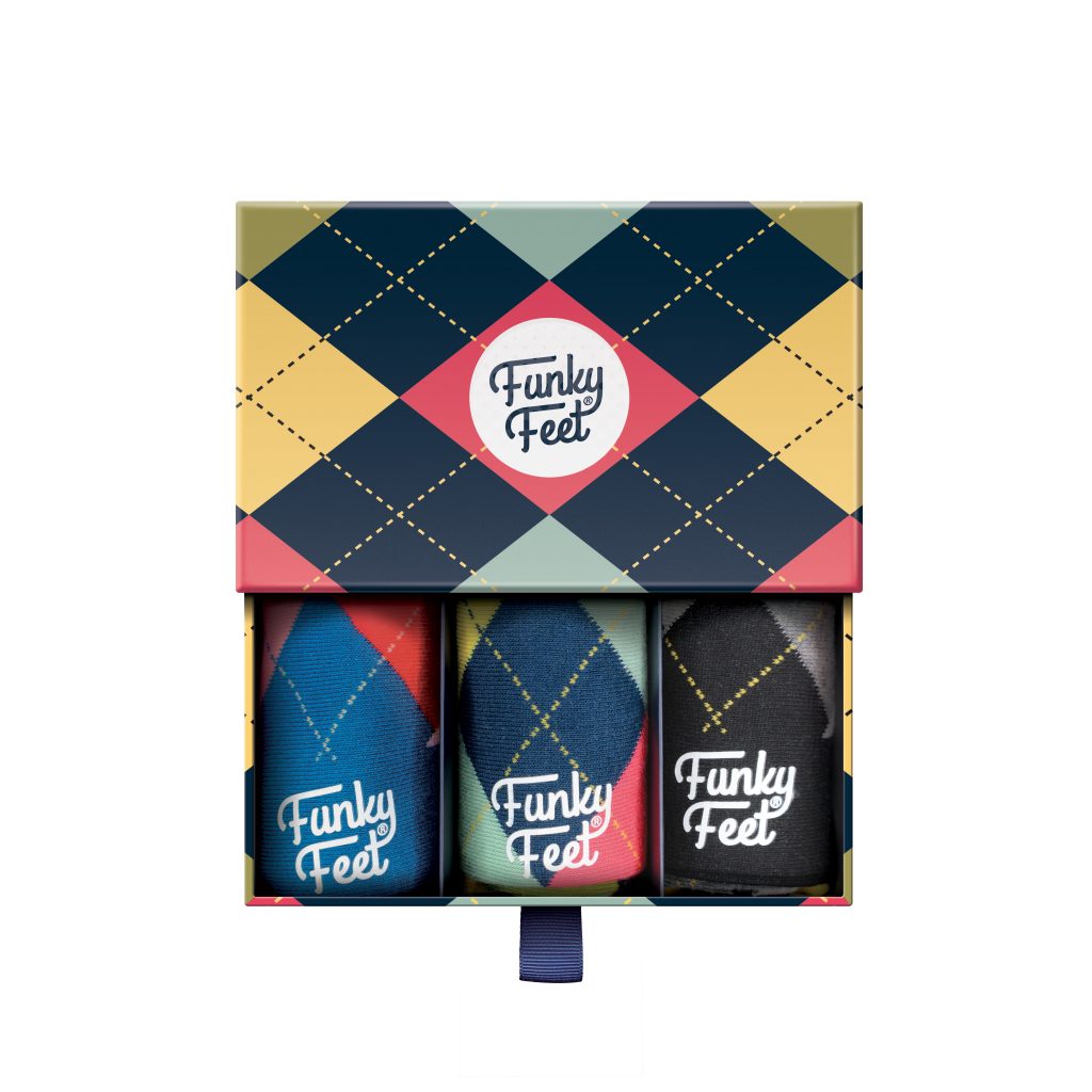 Funky Feet Argyle Socks Set of 3