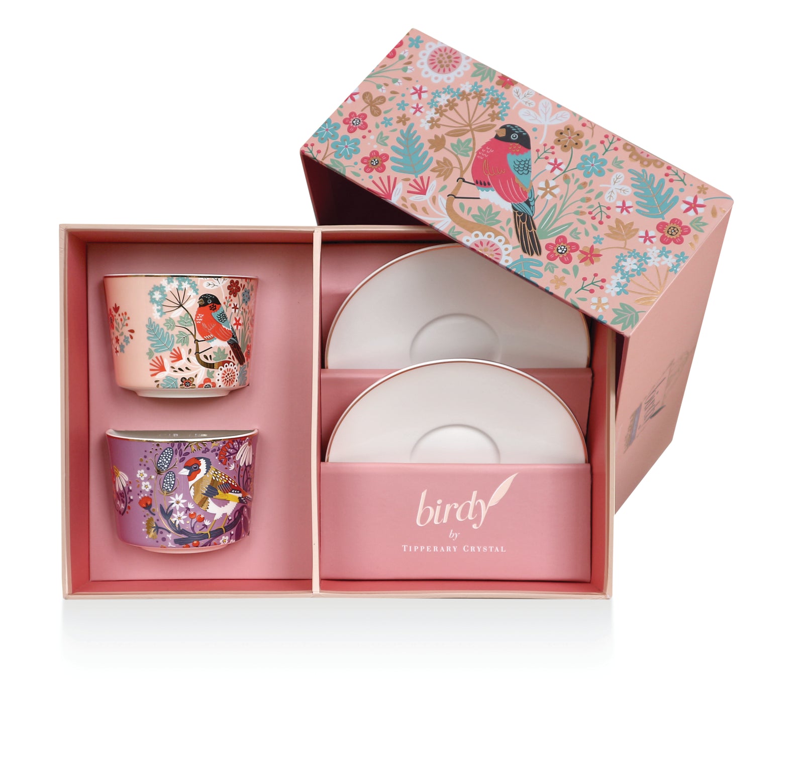 Tipperary Crystal Birdy S/2 Cappuccino Cups