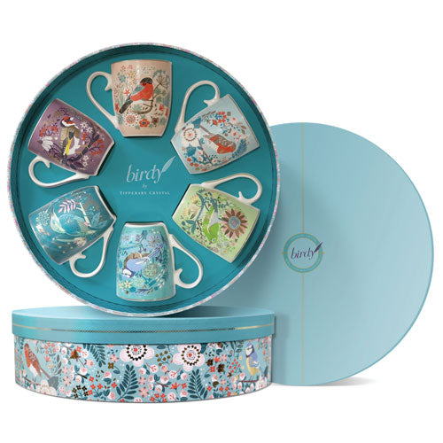 Tipperary Crystal Set of 6 Birdy Mugs