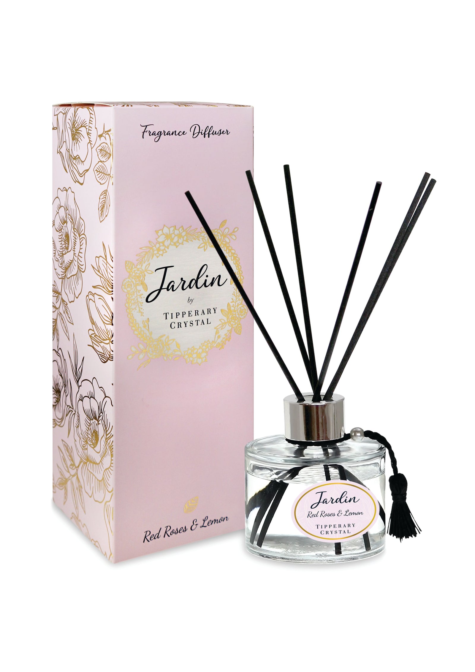 Tipperary Crystal Jardin-Red Roses And Lemon Diffuser