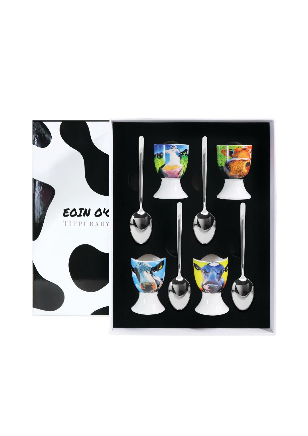 Tipperary Crystal Eoin O Connor S/4 Egg Cups And Spoons