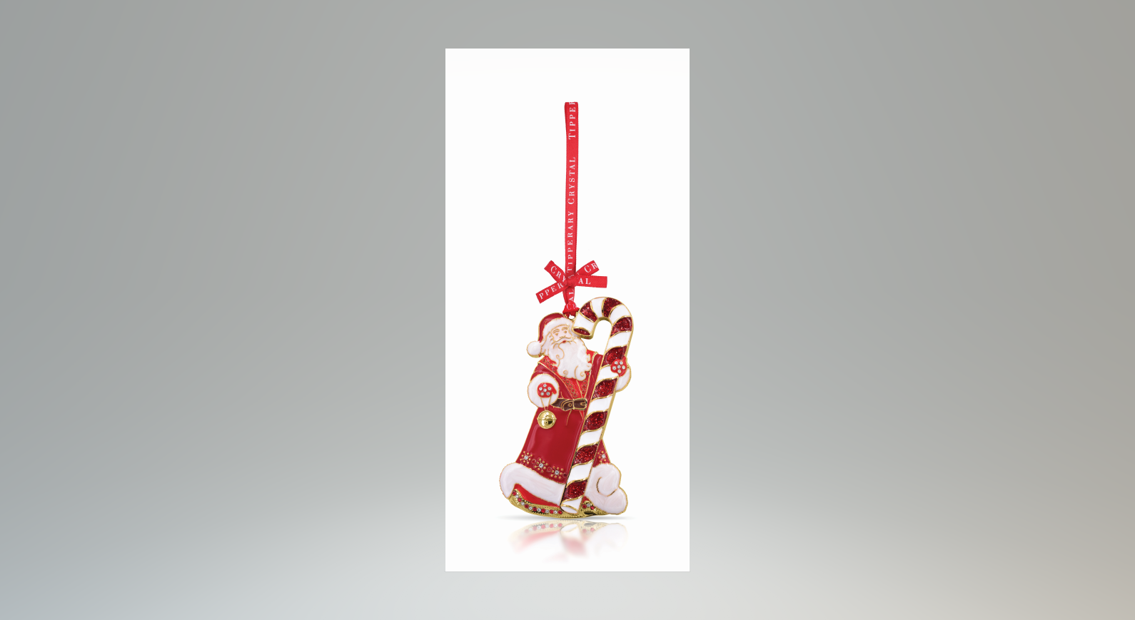 Tipperary Crystal Sparkle Santa and Candy Cone Decoration