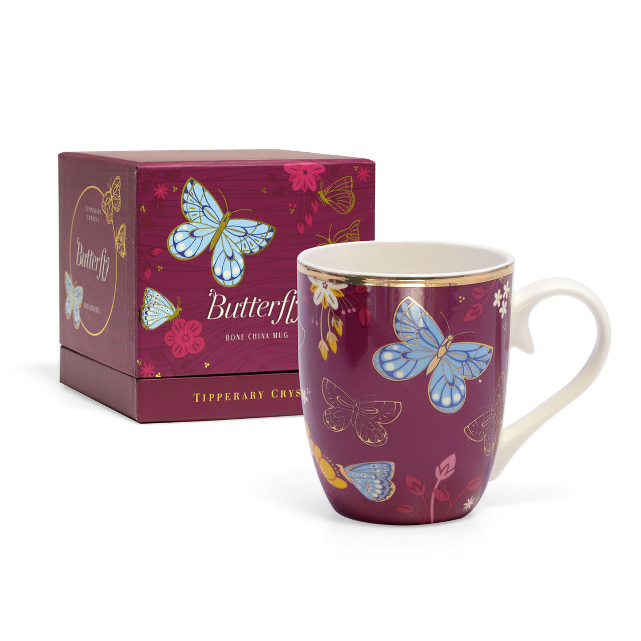 Tipperary Crystal Butterfly Mug-The Common Blue