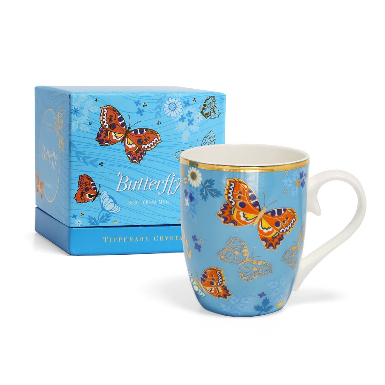 Tipperary Crystal Butterfly Mug-Tortoiseshell