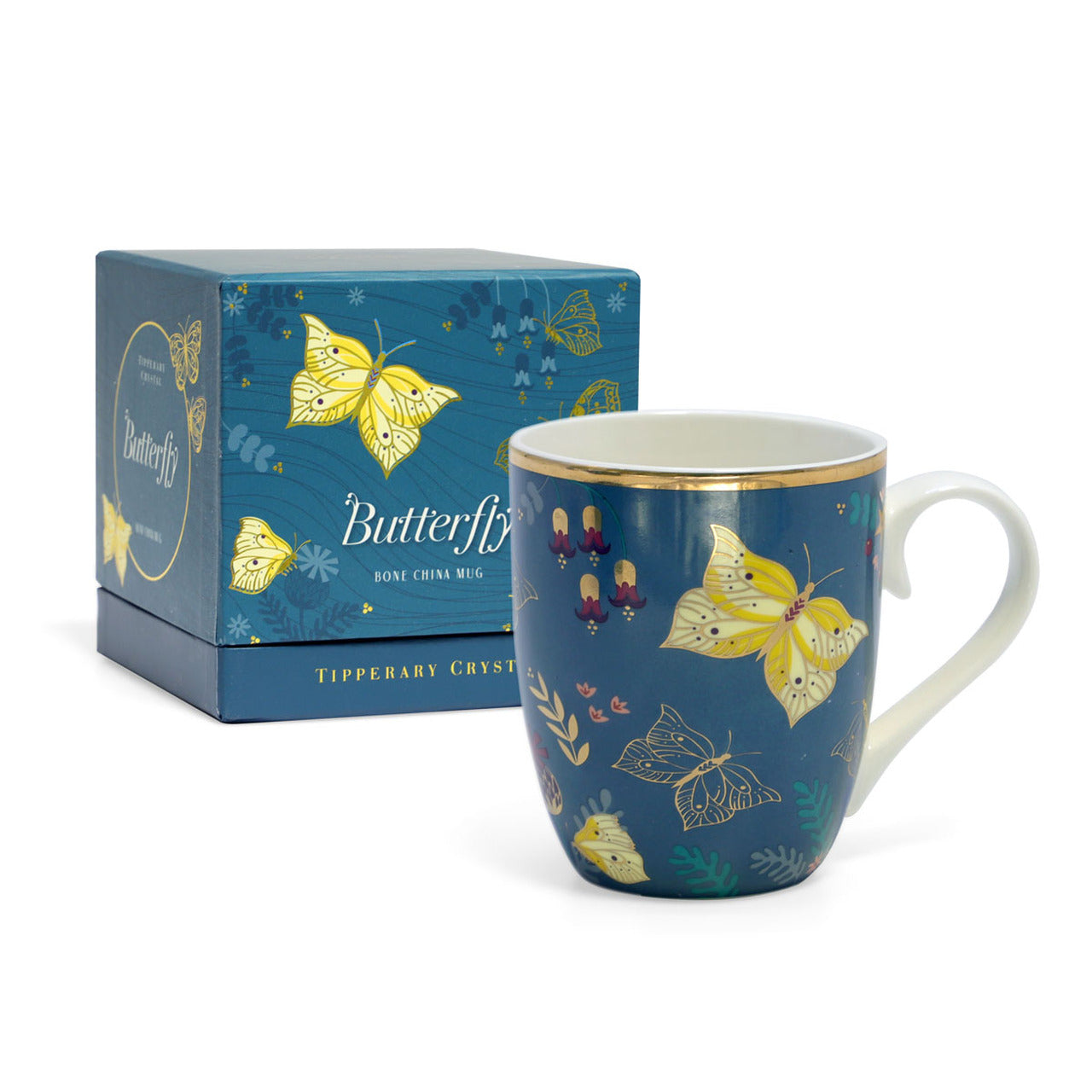 Tipperary Crystal Butterfly Mug-Brimstone
