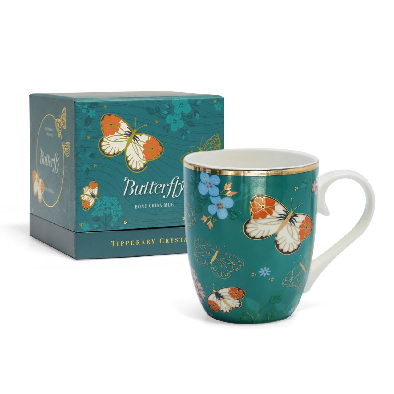 Tipperary Crystal Butterfly Mug- Orange Tip