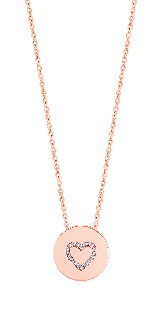 Tipperary Crystal Heart Pendant-Rose Gold
