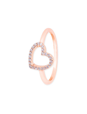 Tipperary Crystal Heart Ring-Rose Gold