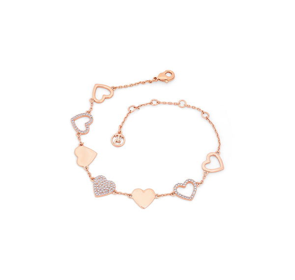 Tipperary Crystal Heart Icons Bracelet Rose Gold The Design Gallery Drogheda