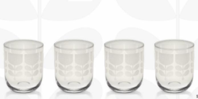 Orla Kiely Formal Water Glass Set of 4 (New Design 2022)