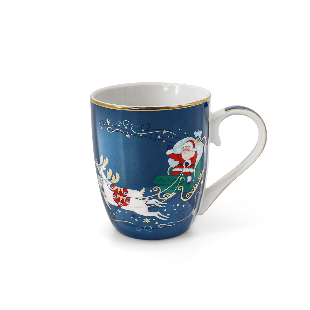Tipperary Crystal Christmas Santa on Sleigh Mug