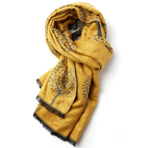 Pure Accessories Terry Mulberry Trees Scarf Mustard