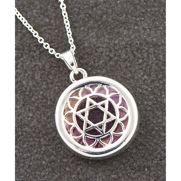 Equilibrium Heart Chakra Amethyst Silver Plated Necklace