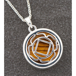 Equilibrium Root Chakra Tiger Eye Silver Plated Necklace