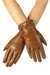 FSW Coloured Button Leather Gloves-Brown