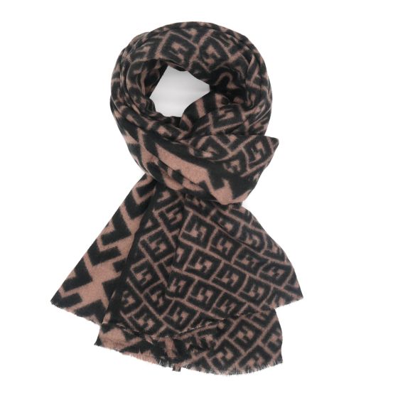 Pure Accessories Geo Shape Scarf- Beige