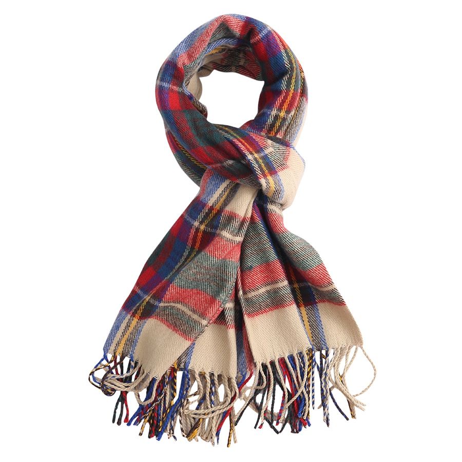 Pure Accessories Tartan Scarf Cream
