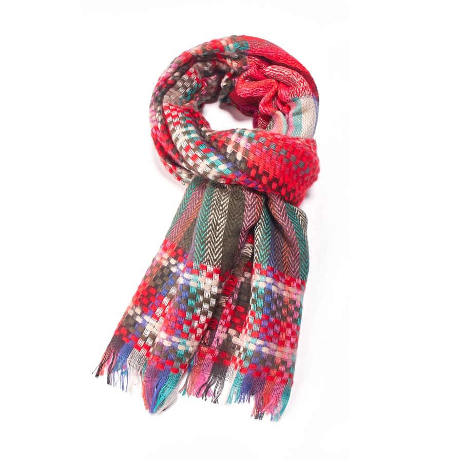 Pure Accessories Tartan Scarf Red