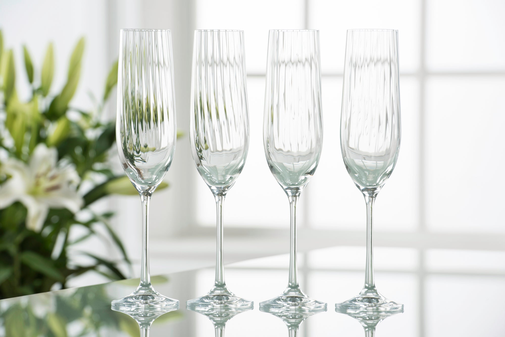 Galway Irish Crystal Renmore Wine Goblets. set of 4 Glasses. New Boxed RRP  £50