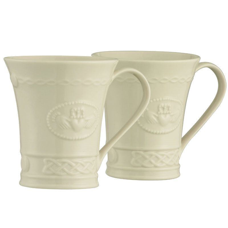 Belleek Classic Claddagh 2 pce Mug Set