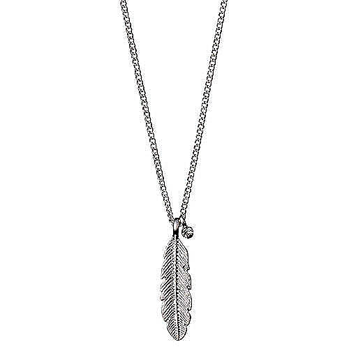 Pilgrim Lauren Silver Feather Necklace