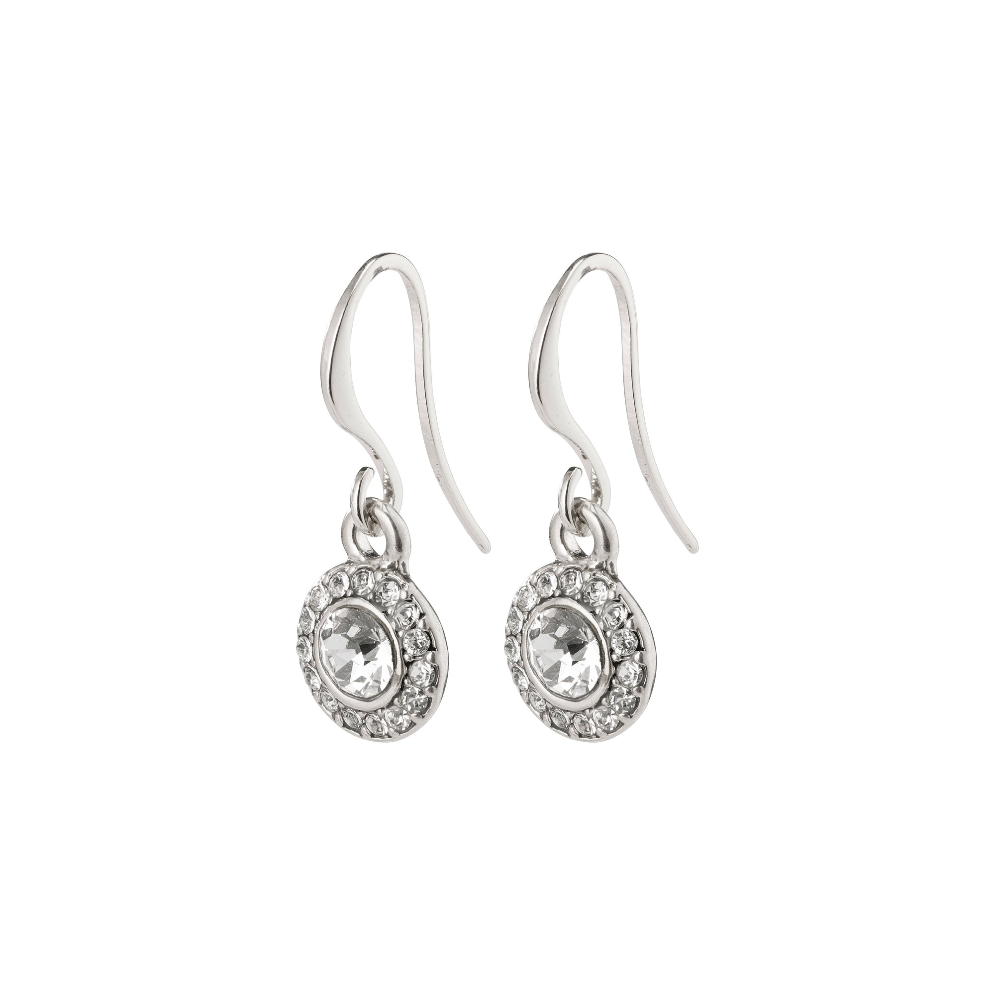 Pilgrim Jewellery Earrings Clementine  Silver Plated  Crystal