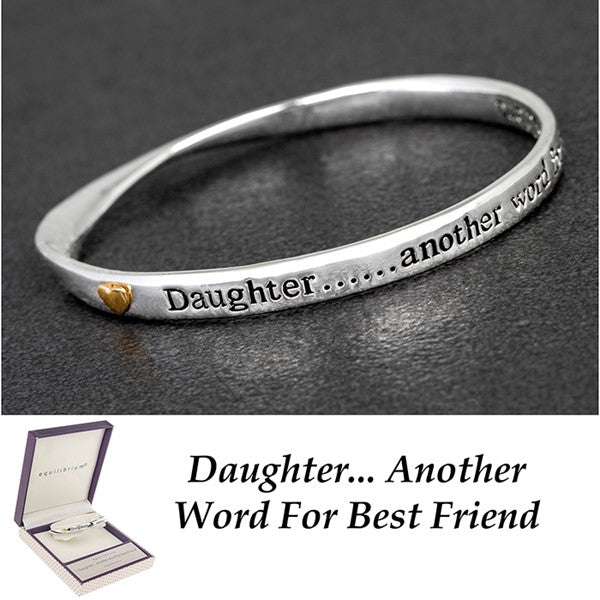 Equilibrium Silver Plated 2 Tone Bangle Daughter