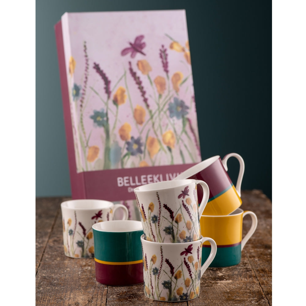 Belleek Living Dreamy Meadow Set of 6 Mug Set