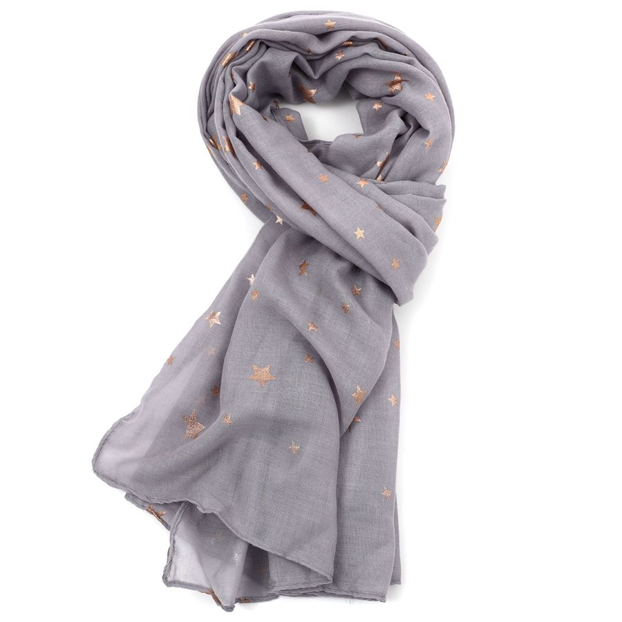 Pure Accessories Scarf-Stars-Silver