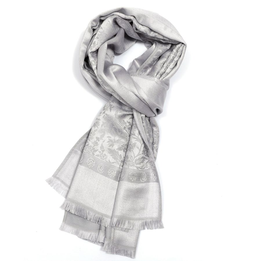 Pure Accessories Fine Pashmina Beige-Silver Grey