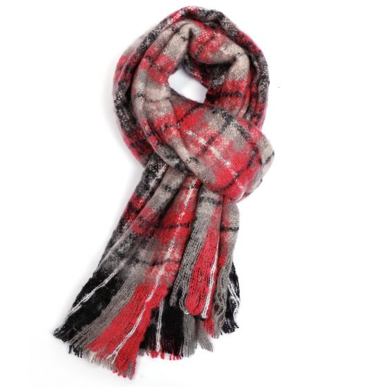 Pure Accessories Scarf Red/Grey