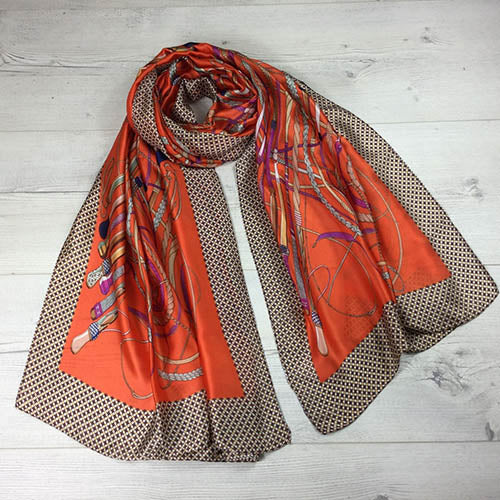 Reevo Silk Scarf Orange