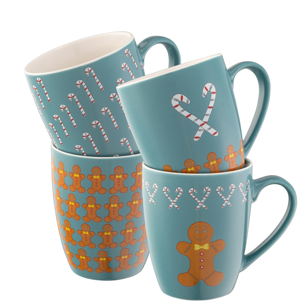 Belleek Living Gingerbread Men Mug Set of 4 Mugs