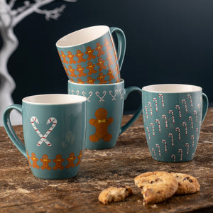 Belleek Living Gingerbread Men Mug Set of 4 Mugs
