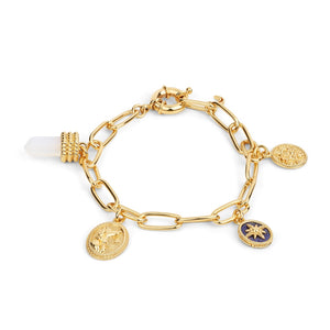 Newbridge Silverware Amy Huberman Gold Plated Bracelet With Opalite Charms
