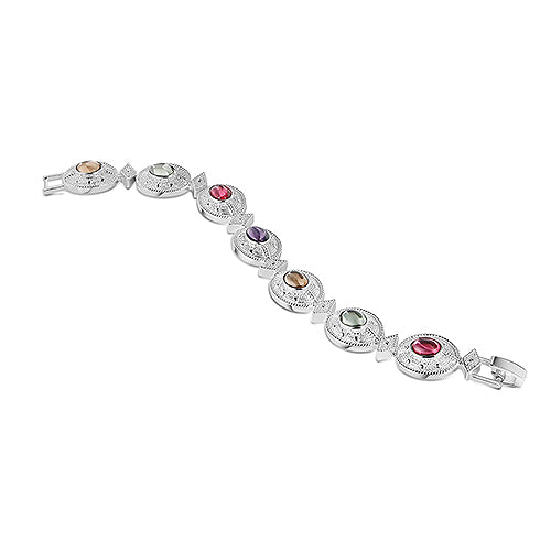 Newbridge Silverware Bracelet with Multi Coloured Stone