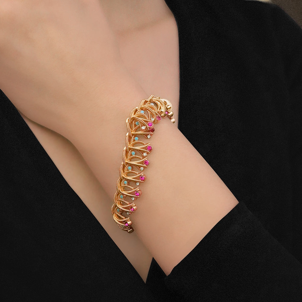 Newbridge Silverware Pink and Turquoise Bracelet