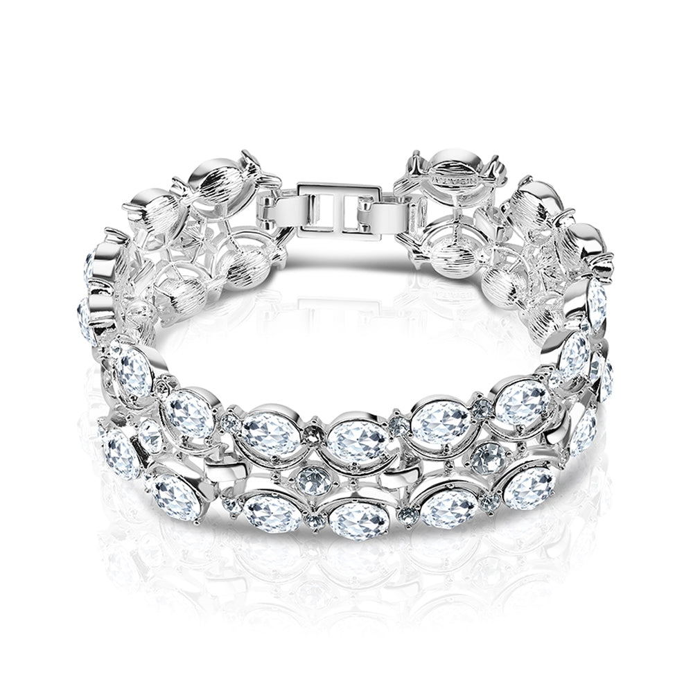 Newbridge Silverware Double Row Clear Bracelet