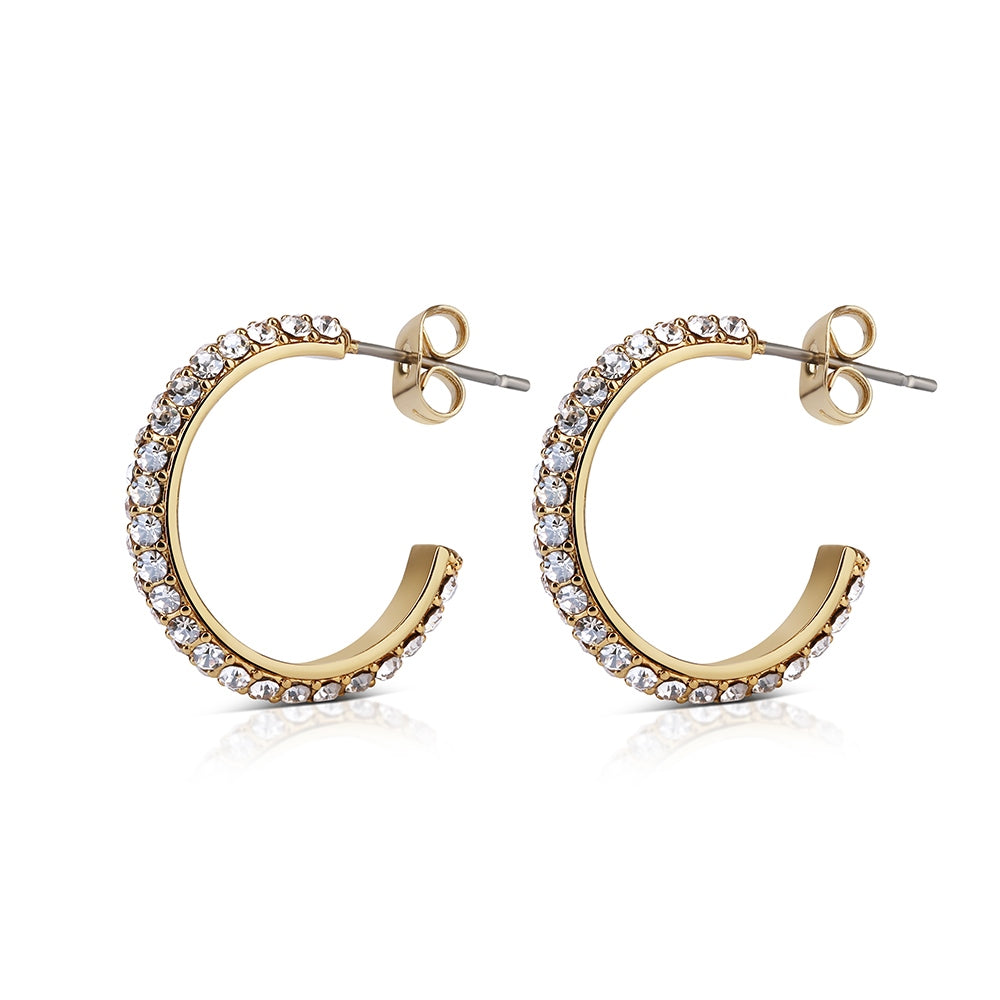 Newbridge Silverware Hoop Earrings with Golden Honey Stone