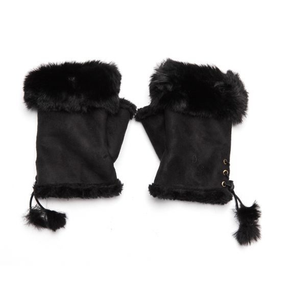 Pure Accessories Fingerless Gloves Black