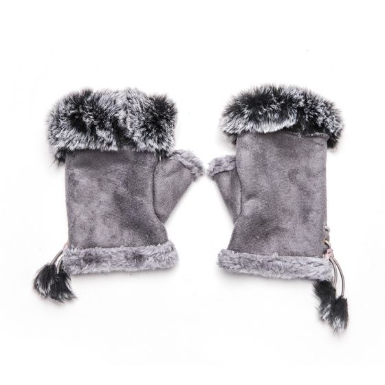 Pure Accessories Fingerless Gloves Grey