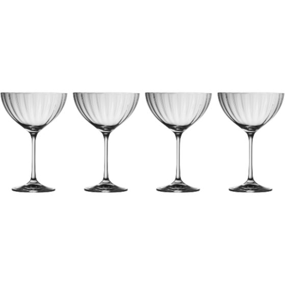 Galway Crystal Erne Champagne Saucer Set of 4
