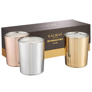 Galway Living Gold,Frankincense and Myrrh Candle Trio