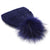 Pure Accessories Fur Pompom Hat-Navy