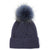 Pure Accessories Fur Pompom Hat-Purple