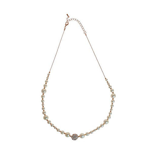 Knight & Day Agnelia Pearl Necklace Rose Gold